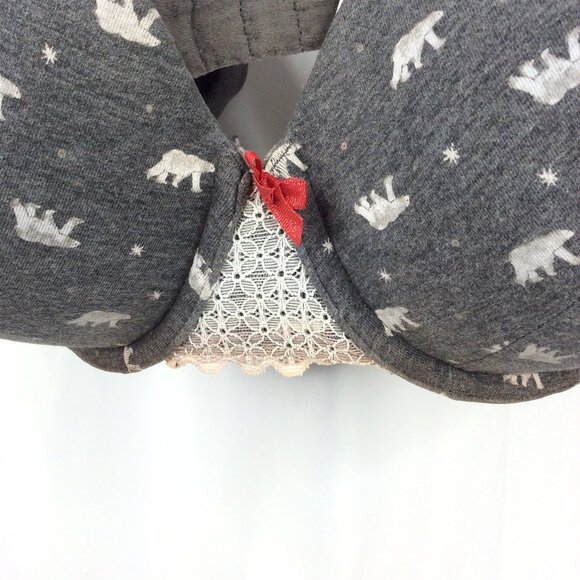 Cacique Lane Bryant Wired Lightly Lined Bra 44D Gray Polar Bear Print - Picture 4 of 13